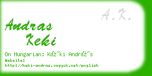 andras keki business card